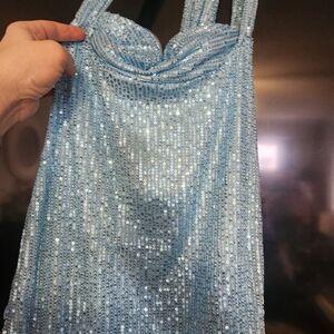 Sparkling Blue Sequin Dress homecoming/party